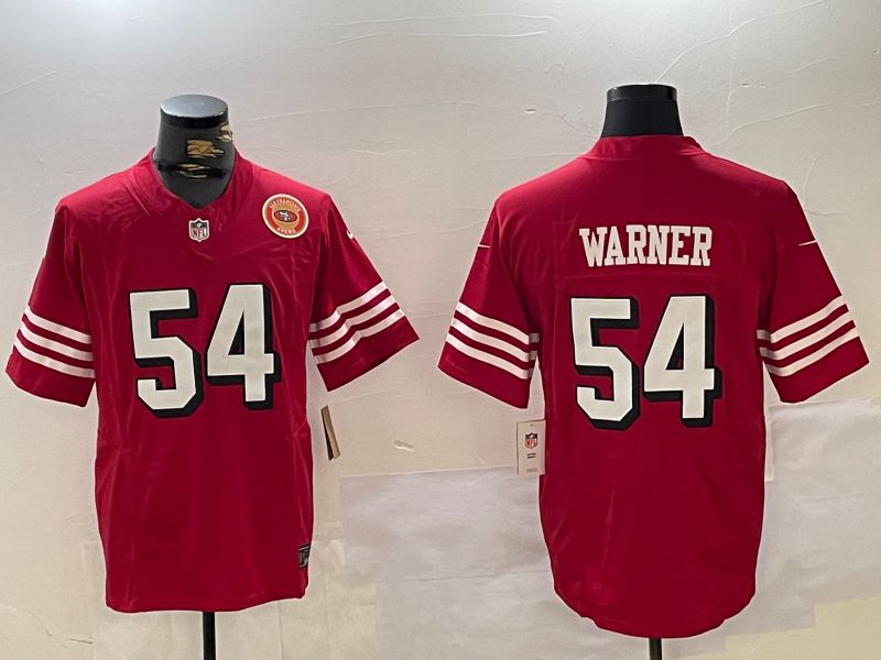 Men San Francisco 49ers #54 Warner Red Three generations 2024 Nike Vapor Limited NFL Jersey style 8->san francisco 49ers->NFL Jersey